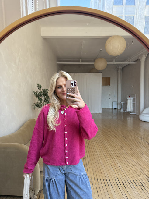 Coco Cutie Cardigan // Fuschia